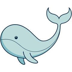 Naklejka premium Whimsical Ocean Friend Marine Life Illustrations Blue Whale