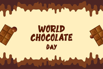 World chocolate day background illustration in flat design