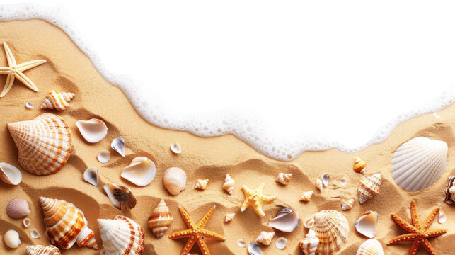  Sand and sea shells beach theme