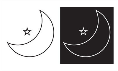 Moon icon. Moon phase symbol. Crescent icon in glyph. Crescent icon set. Lunar symbol in black. Moon silhouette. vector illustration. EPS 1o/AI