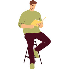 People Read Book Illustration