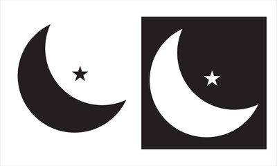 Moon icon. Moon phase symbol. Crescent icon in glyph. Crescent icon set. Lunar symbol in black. Moon silhouette. vector illustration. EPS 1o/AI