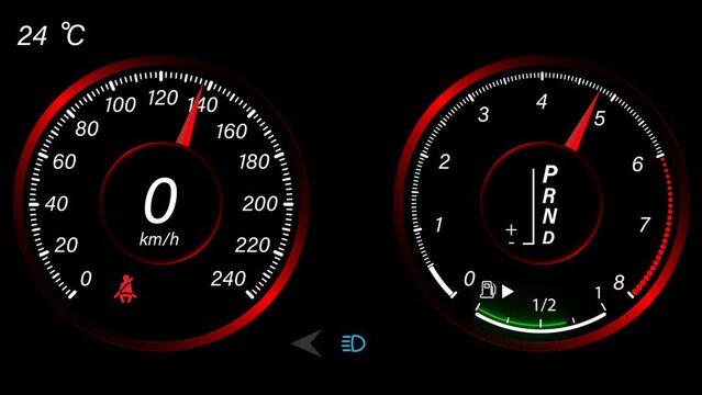 The dashboard of the motorcycle with the main indicators .