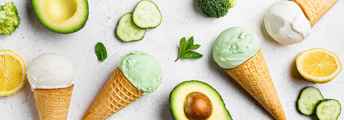 Vegetable avocado ice cream