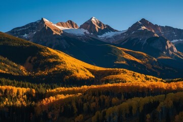 Dusk at San Juan Mountains with Crisp Autumn Sky