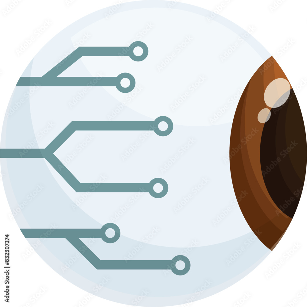 Poster futuristic digital eye concept icon with cybernetic circuit technology and artificial intelligence i