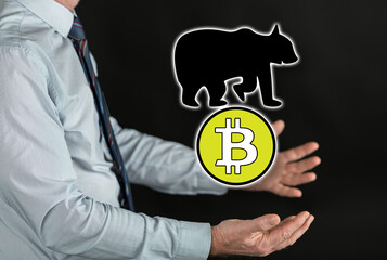 Concept of bitcoin bearish trend