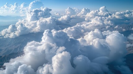 Aerial perspective of fluffy cloud formation