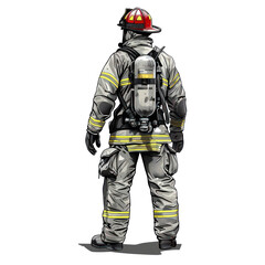 Fototapeta premium illustration art of fire fighter