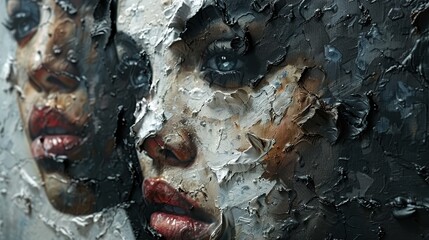 Naklejka premium Craft textured portraits that imbue depth and character