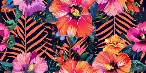 Handcrafted digital textile designs featuring abstract floral and geometric elements, perfect for adding a unique touch to home decor and clothing.