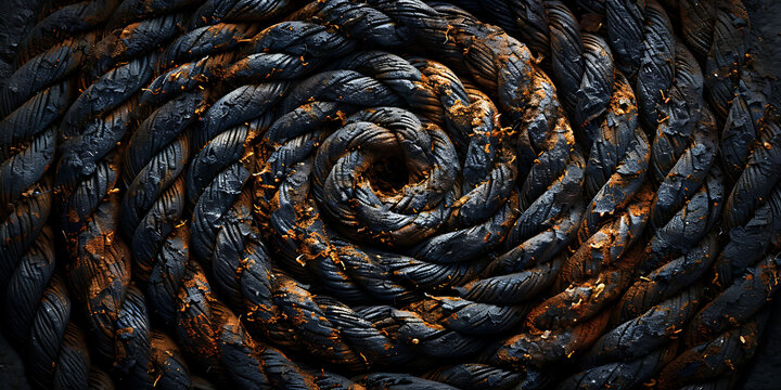 Vintage Rusty Rope Artwork - Timeless Griminess & Brown Hues