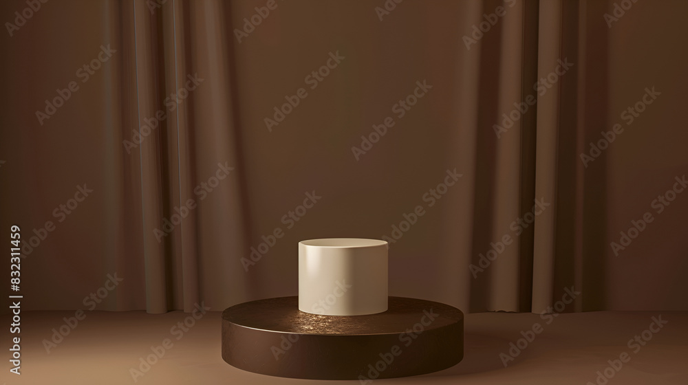 Poster wooden podium for product presentation. 3d rendering,3d render of podium for product presentation. a