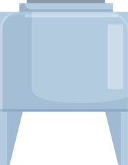 Simple vector image of a bluetinted glass jar on a white background