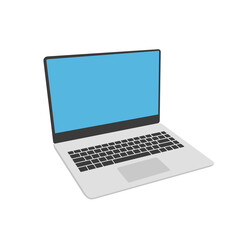 Laptop computer flat graphic design.  Notebook computer icon illustration