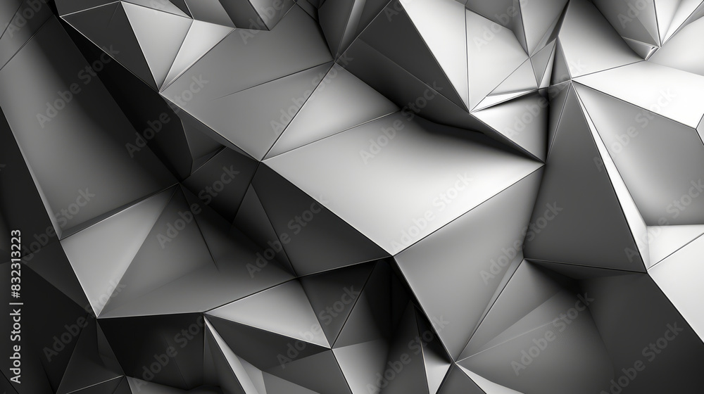 Poster black and white geometric abstract background with sharp shapes