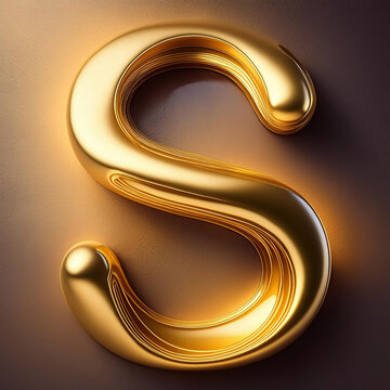 golden, letter, s