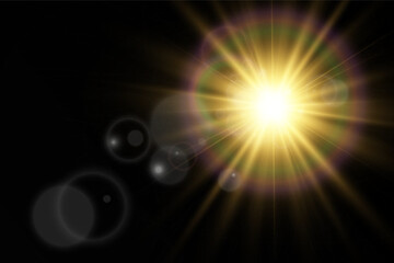 Bright beautiful star.Vector illustration of a light effect on a background.	

