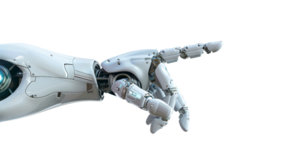 Robot hand finger pointing