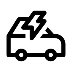 Electric Car line vehicle and transportation icon