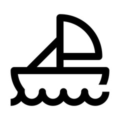 Sailboat line vehicle and transportation icon