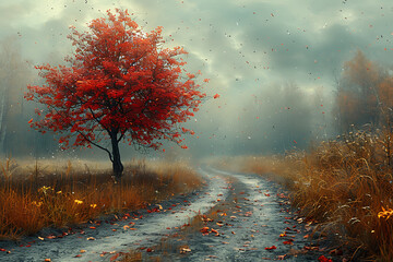 Fototapeta premium Seasonal Epics: Blooming Springs to Frosty Winters in Landscape Photography