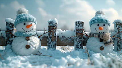 Snowman Building Adventure in Winter
