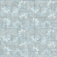 seamless pattern with snowflakes with grid