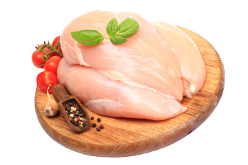 Raw chicken meat with herbs
