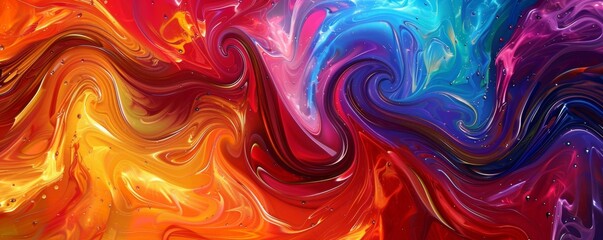 A lively abstract background with swirling festive colors.