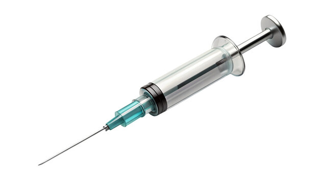 A medical syringe, isolated on white, for injections or vaccinations