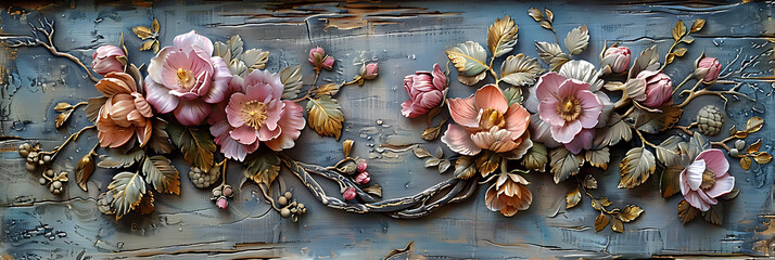 Exquisite Pastel Floral Ornament Frame