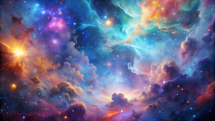 Ultra glossy cosmic sky nebula pattern background