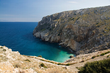 Fototapeta premium Beach in a rocky cove on the island of Cres.