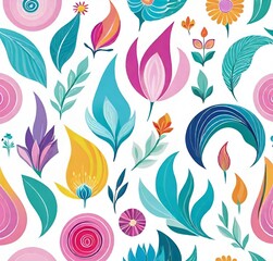 seamless floral pattern, floral, vector, leaf, wallpaper, design, nature, decoration, illustration, texture, spring, art, plant