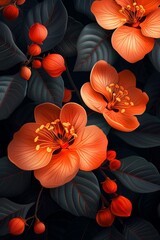 Close Up of Vibrant Orange Flowers