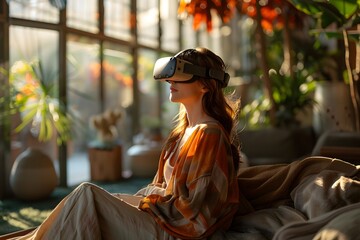 Obraz premium Using virtual reality (VR) to connect the multiverse