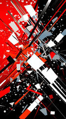 Abstract Image Pattern Background, Fragmented Shapes and Contrasting Colors Like Black, White, and Red, Texture, Wallpaper, Background, Cell Phone Cover and Screen, Smartphone, Computer, Laptop, 9:16 