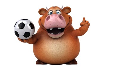 Fun 3D cartoon cow illustration