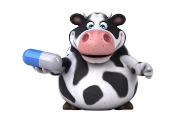 Fun 3D cartoon cow illustration