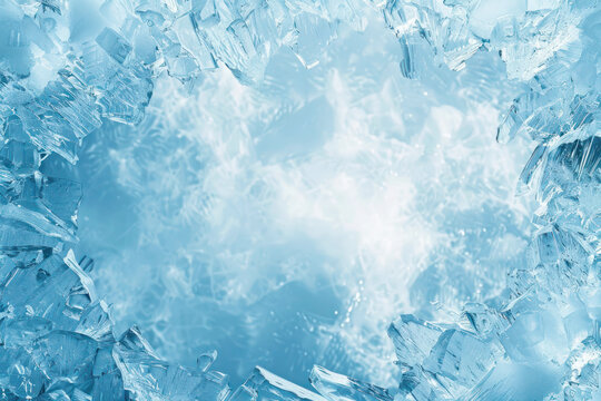 Glacier Ice and Snow Pattern with Text Space