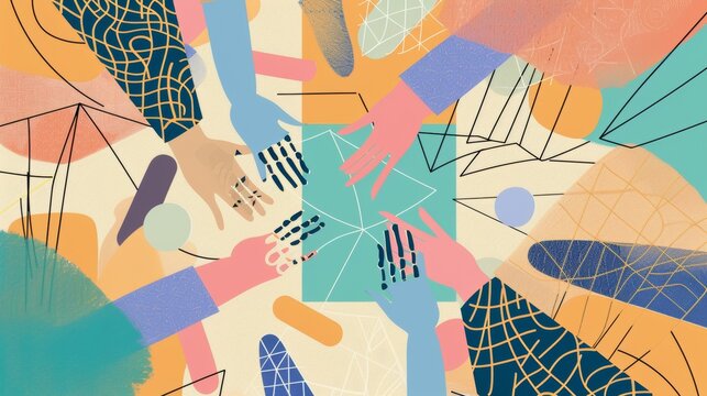 Unity is strength - teamwork concept. concept. Illustrations