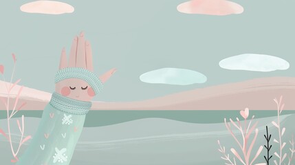 Woman practising yoga meditation by the sea at sunset as concept for silence and relaxation, close-up on hand, gyan mudra, Spain, Europe. concept. Illustrations