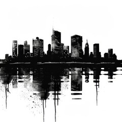 Deja vu in a city flat design side view urban theme water color black and white