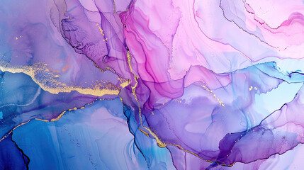 Fototapeta premium A background with abstract paint blots created with alcohol ink. A marble background