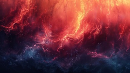 Red and Blue Swirl Painting