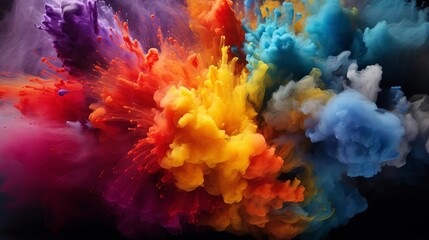 A dynamic, colorful explosion of powder,