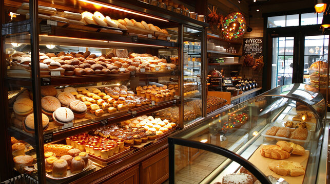 Artisan Bakery Display Showcasing High-Quality Gourmet Pastries