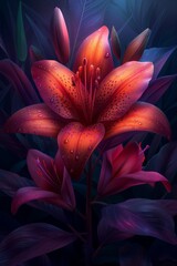 Close Up of Flower on Dark Background