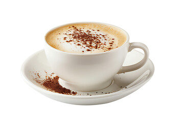 Fototapeta premium realistic cappuccino hot isolated on white background. Clipping path included